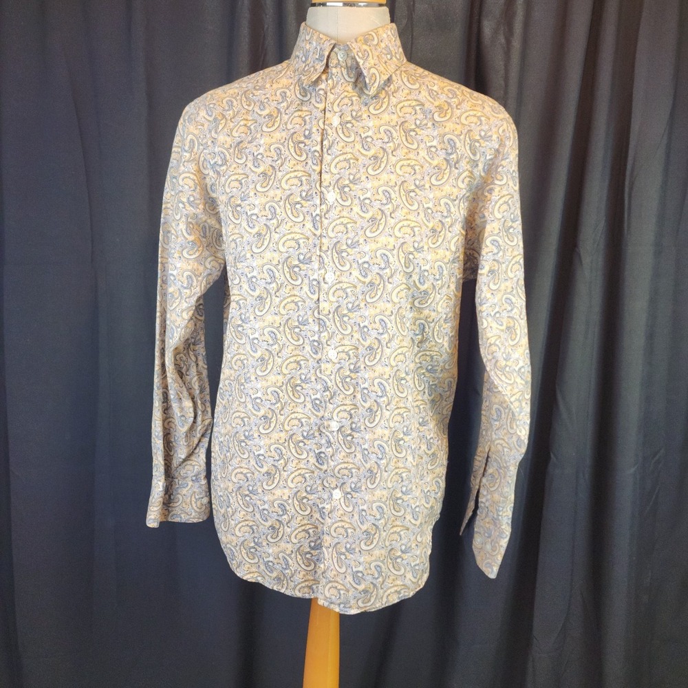 Cremieux Premium Colorful Paisley Long Sleeve Button Front Shirt Mens Medium